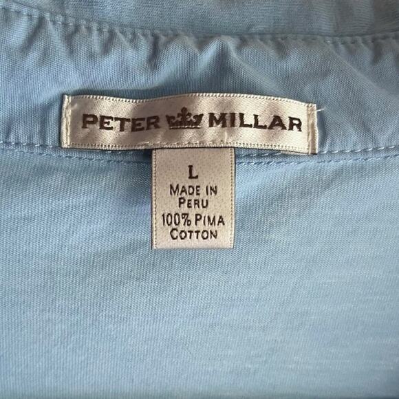 Peter Millar Short Sleeved Polo Light Blue Large - Picture 3 of 4